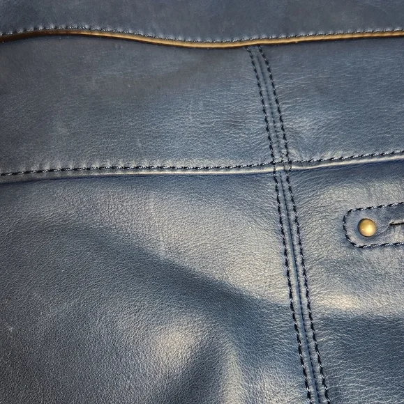 B. Makowsky Blue Soft Genuine Leather Shoulder Bag - Picture 11 of 17